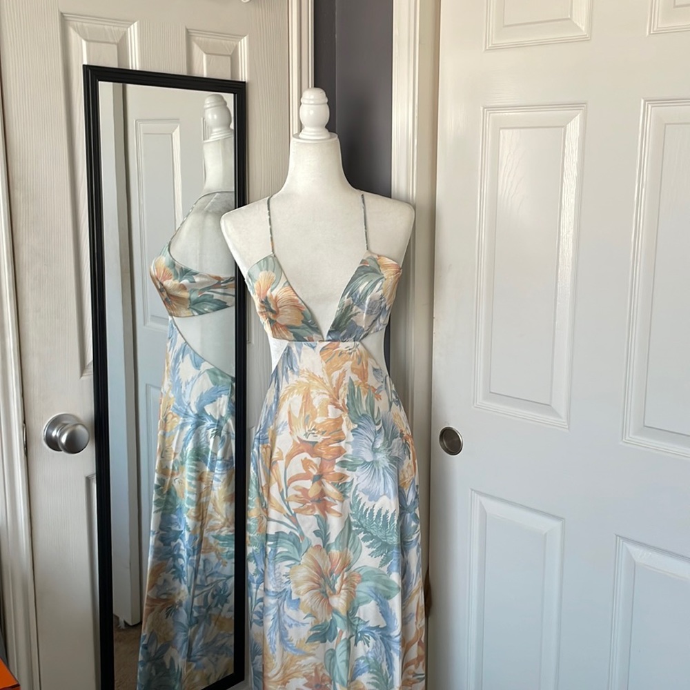 Anthropologie Significant Other floral cut out dress
